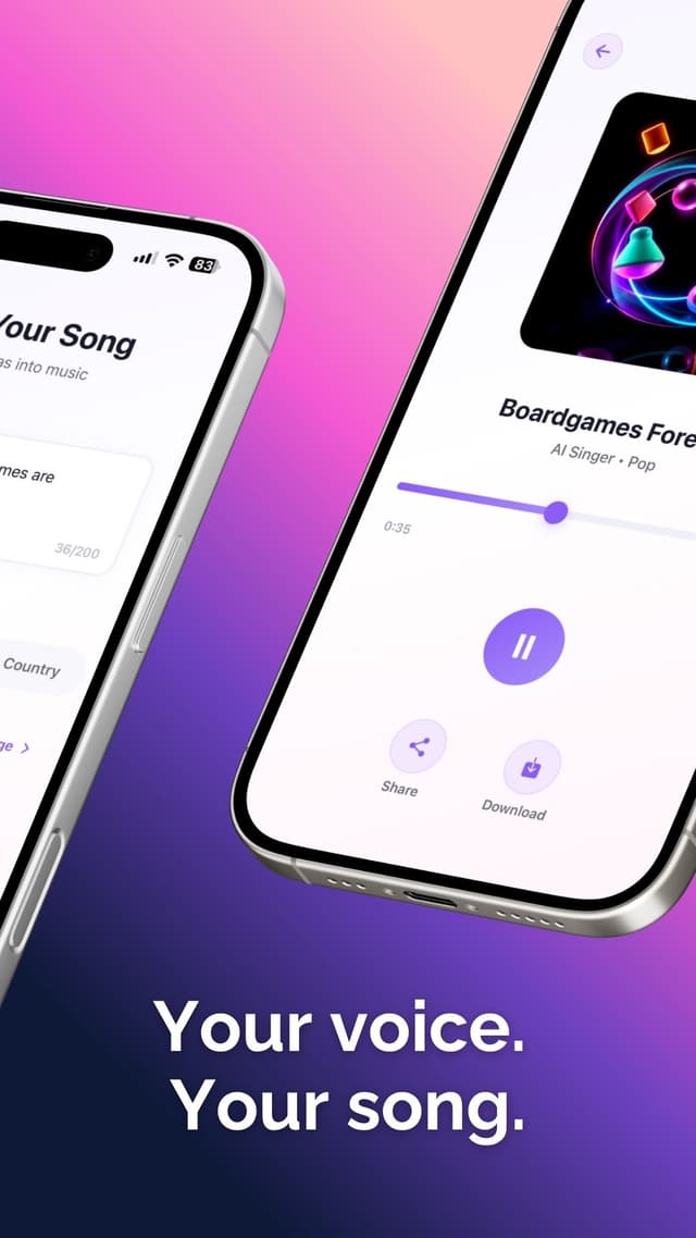 AI Singer App Screenshot 2 - Song Generation