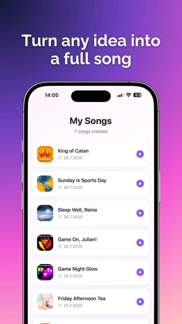 AI Singer App Screenshot 3 - Song Library