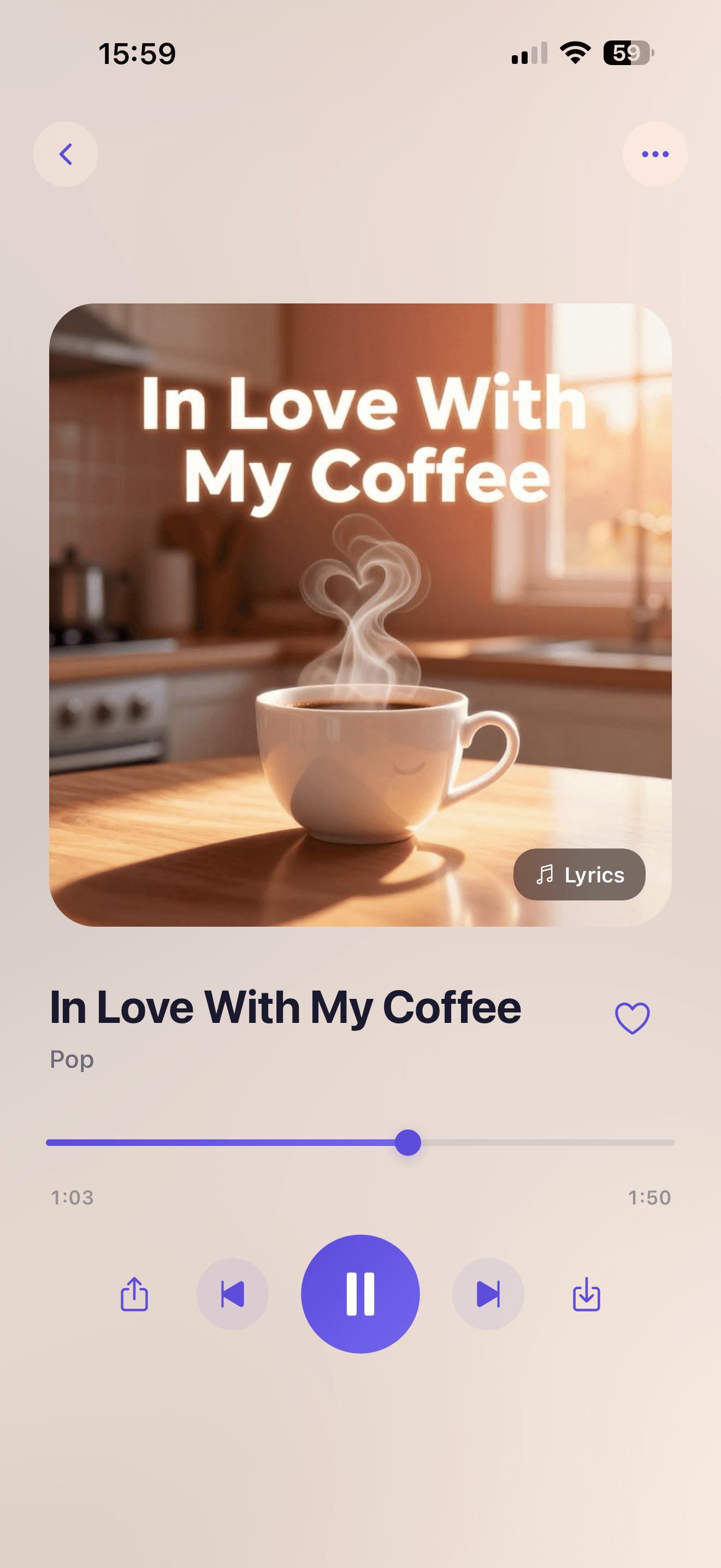AI Singer music player screen